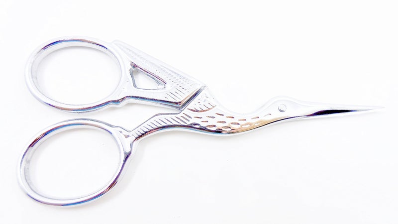 Gingher G-CST 3-1/2 inch Stork Embroidery Scissors (Chrome Handle) - Image 2